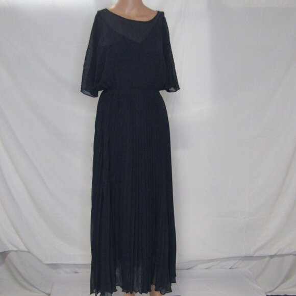 Banana Republic Women’s Chiffon Pleated Maxi Dress – Navy – Size XXSP - Picture 1 of 1